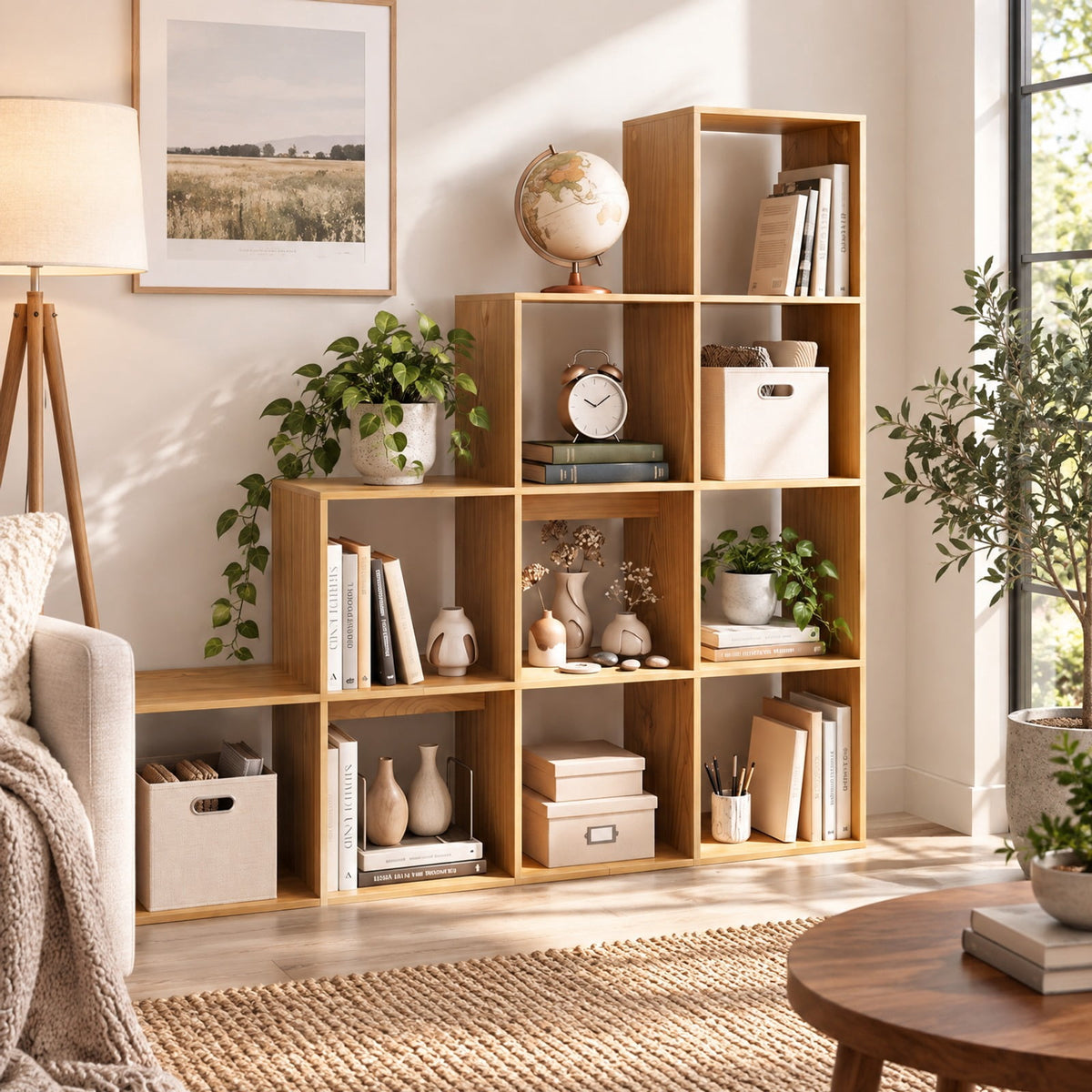Airfind 4-Tier Bookshelf with 2 Anti-Tipping Kits for Home Office, 25 lbs Capacity, Engineered Wood Frame, 51.5 x 10 x 51 Footprint, White