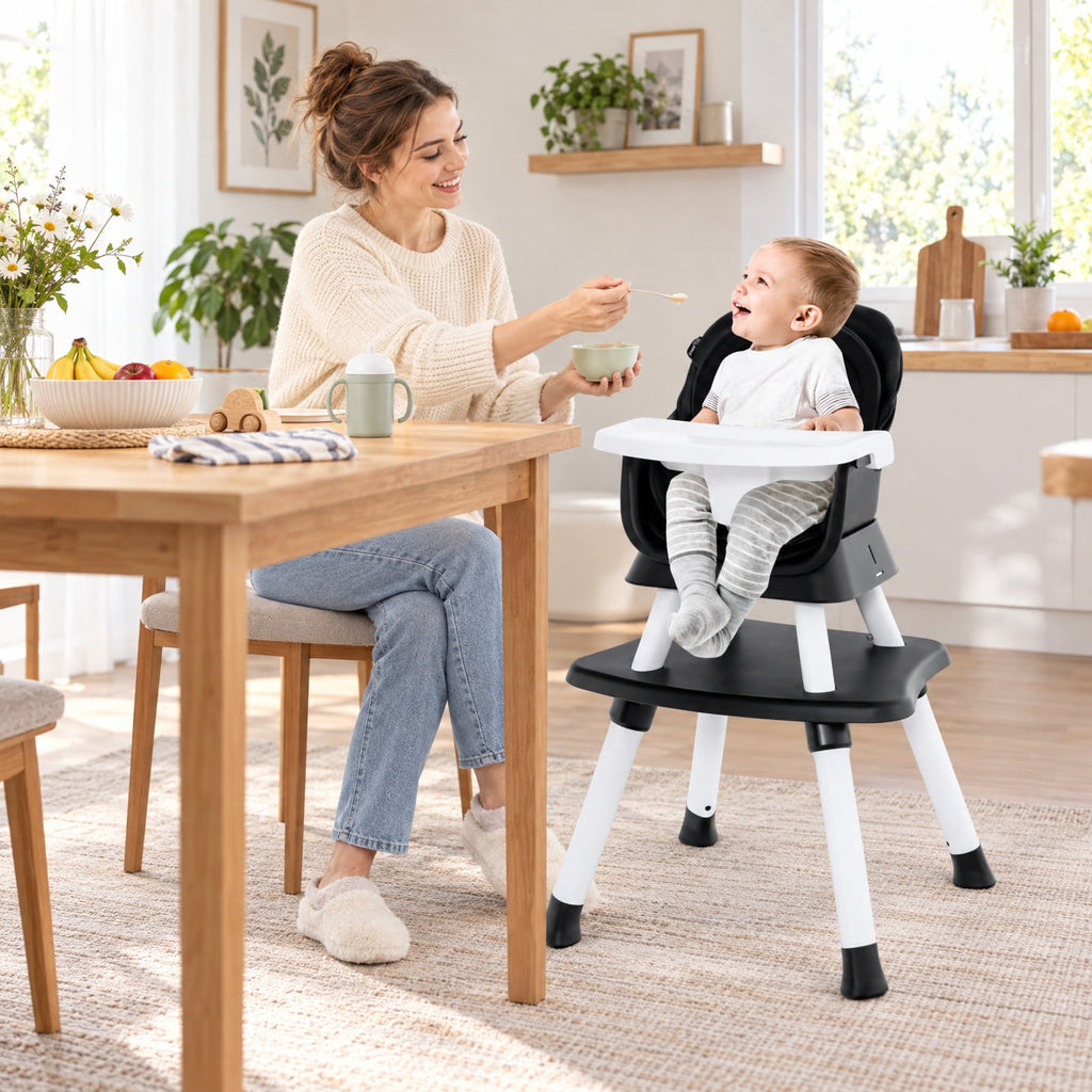 Airfind 6-in-1 Convertible Youth High Chair with Adjustable Removable Tray, 55 lbs Capacity, PP PU for Everyday Use, Unspecified