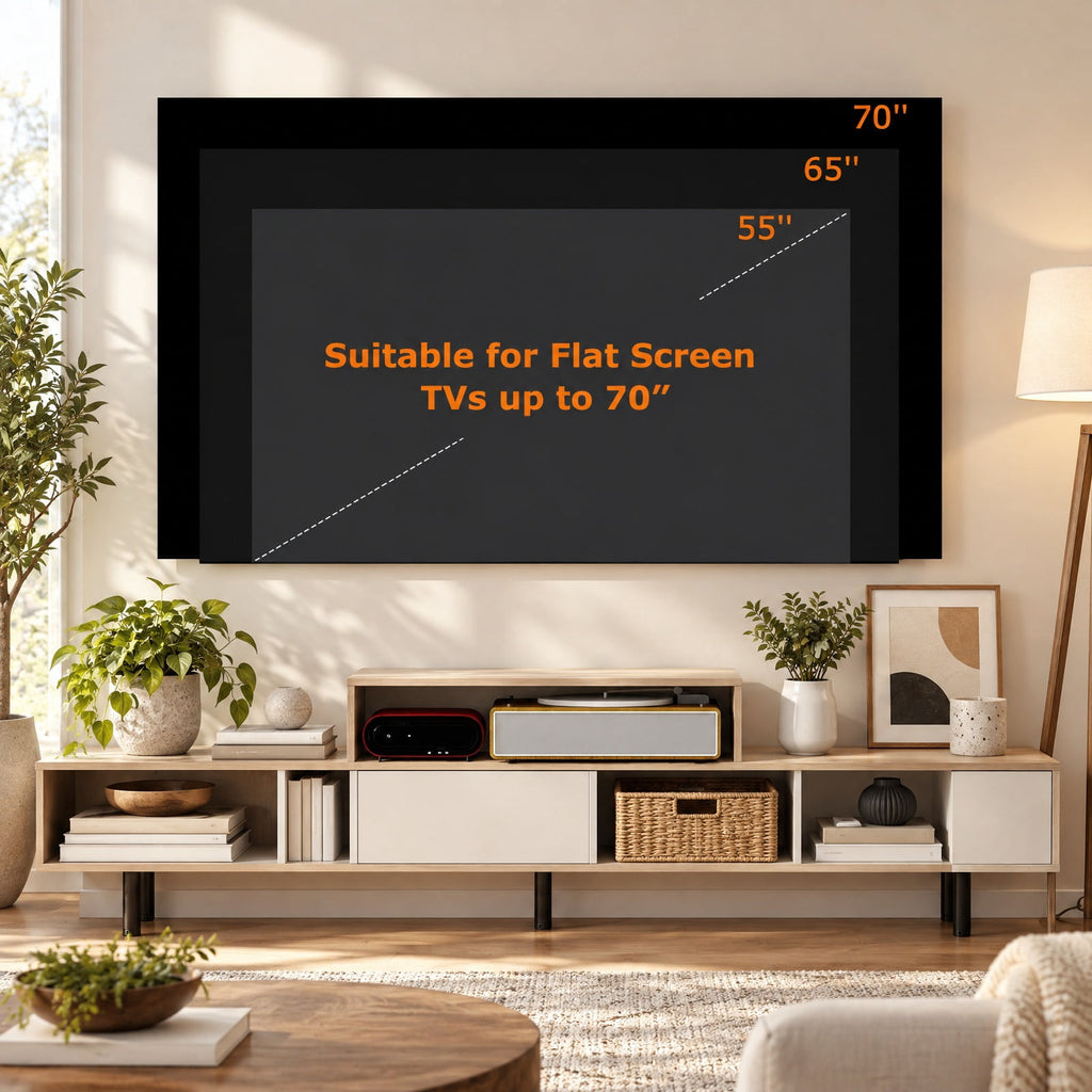 Airfind 3 Cubby TV Stand for TVs up to 70 Inch with Open Storage Compartments, 155 Lbs Capacity, Engineered Wood MDF Metal, White