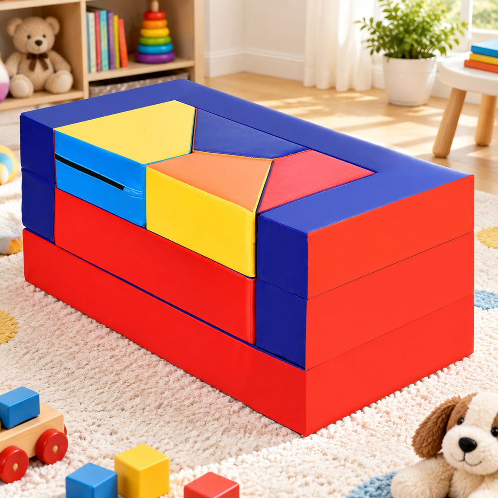 Airfind 8 Pieces 4-in-1 Crawl Climb Foam Shapes Youth Youth Playset, PU Epe, 59 Inch X 39.5 Inch X 6 Inch, Multicolor for Home, Patio and Everyday, Multicolor