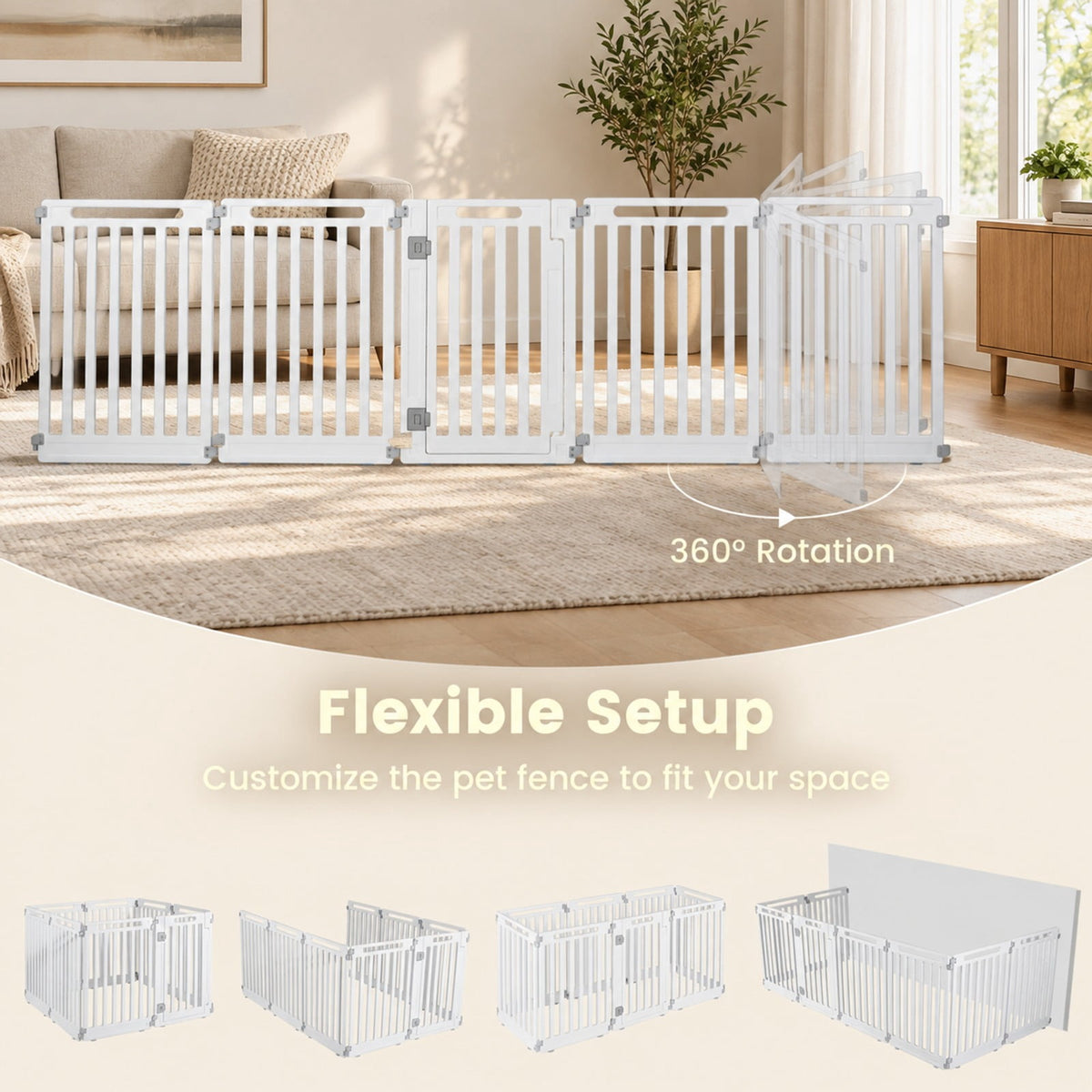 Airfind 31.5 Height Indoor Outdoor Dog Playpen with 8 Panels, White, Suitable for indoor and outdoor use, Ideal for RV camping travel backyard and more