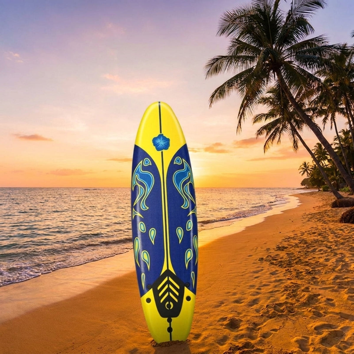Airfind 6FT Foam Surfboard for Beginners, Adults Kids ¡ª 3 Detachable Thruster Fins, EPS Core, HDPE Slick Bottom, Leash Traction Pad Included (Yellow)
