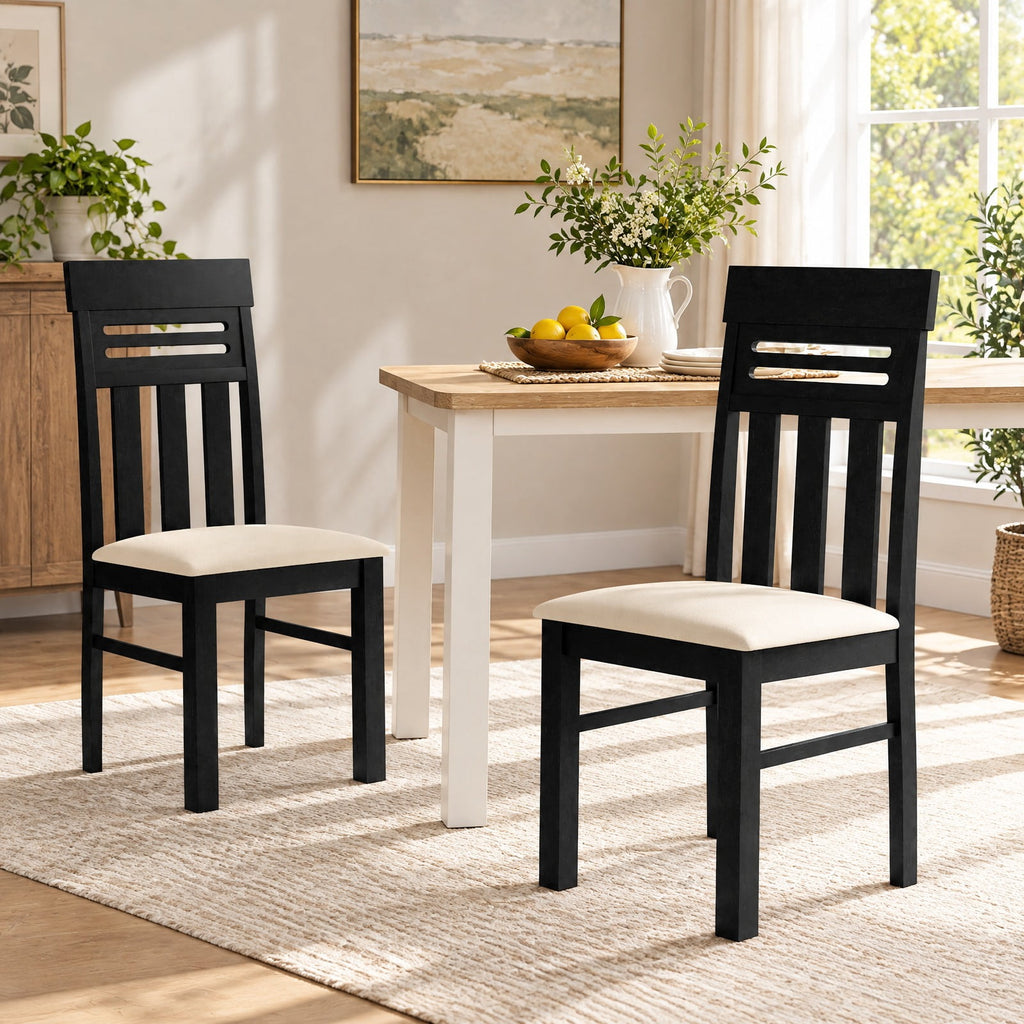 Airfind Dining Chairs High Back Dining Room Chairs Set of 2, Capacity 330 lbs Capacity, Rubber Wood PU Leather Frame, 19.5 x 17.5 x 38 Footprint