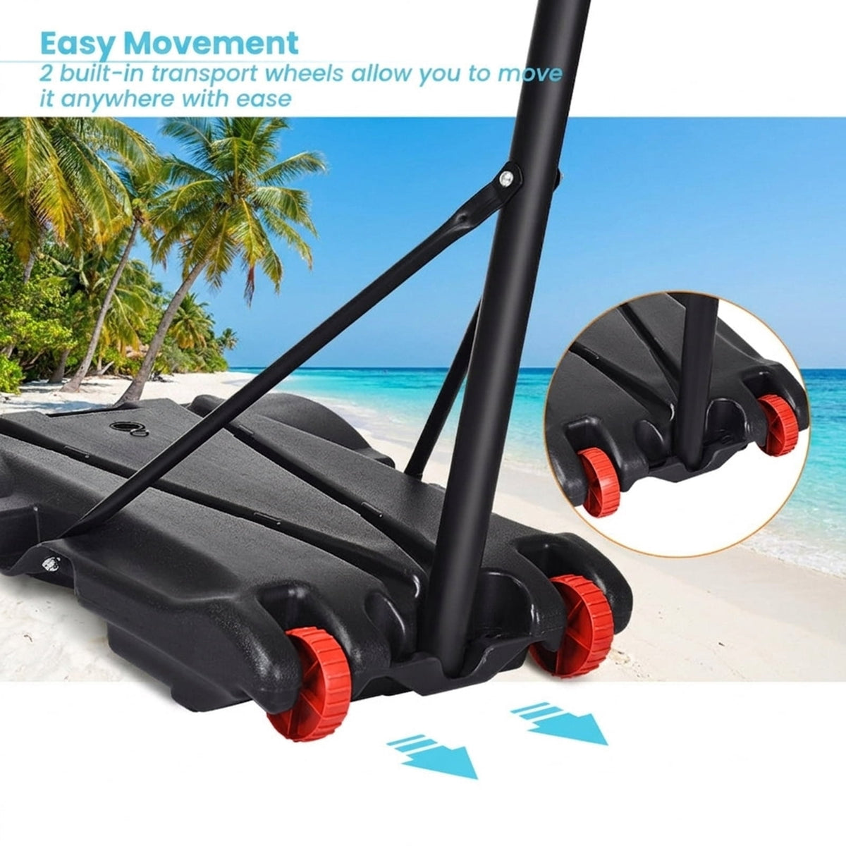 Airfind Portable Basketball Hoop with Adjustable Height and Stabilizing Weighted Base for Driveway and Outdoor Family Play, Black