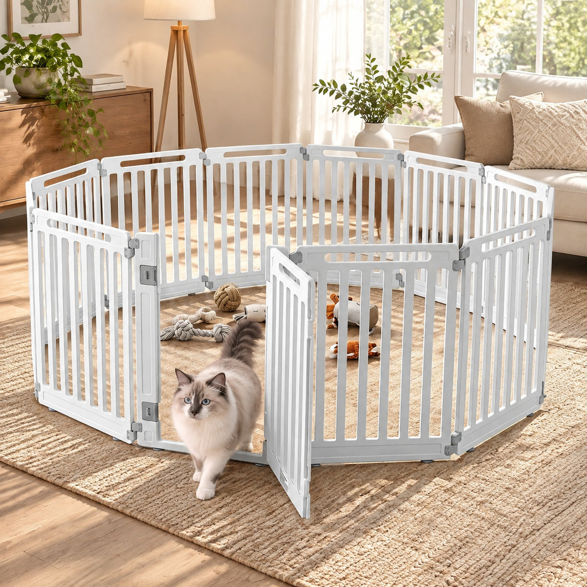 Airfind 31.5 Height Indoor Outdoor Dog Playpen with 12 Panels, White, Suitable for indoor and outdoor use, Ideal for RV camping travel backyard and more