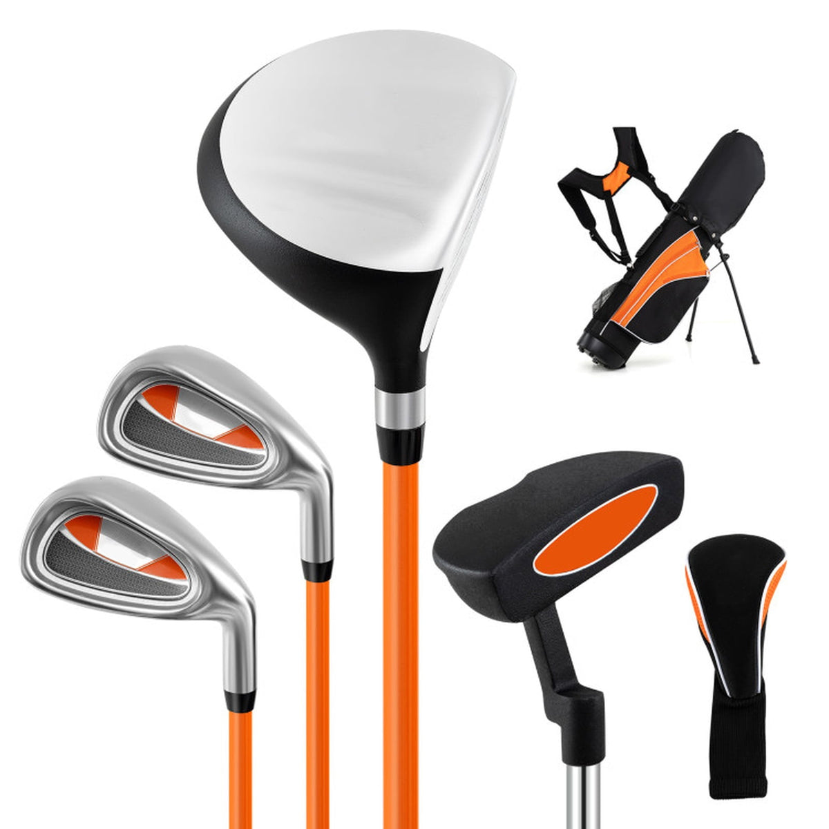 Airfind Complete Golf Club Set with 9 Pieces and Graphite Shafts plus TPR Grips and 3 Headcovers with Expanded Sweet Spot Irons, Yellow