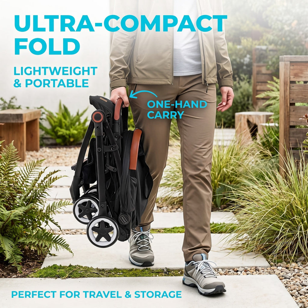 Airfind Lightweight Aluminium Frame Baby Stroller with Net, Aluminium Alloy Iron Fabric Frame, for 0-3 years old, 28.5 x 20.5 x 38 Footprint