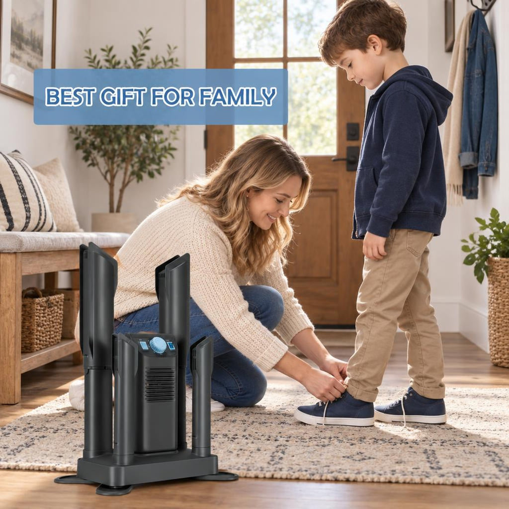 Airfind Electric Shoe Boot Dryer 4 Shoes with 180 Mins Timer Ozone Disinfection, PP fiberglass ABS Frame, Gray