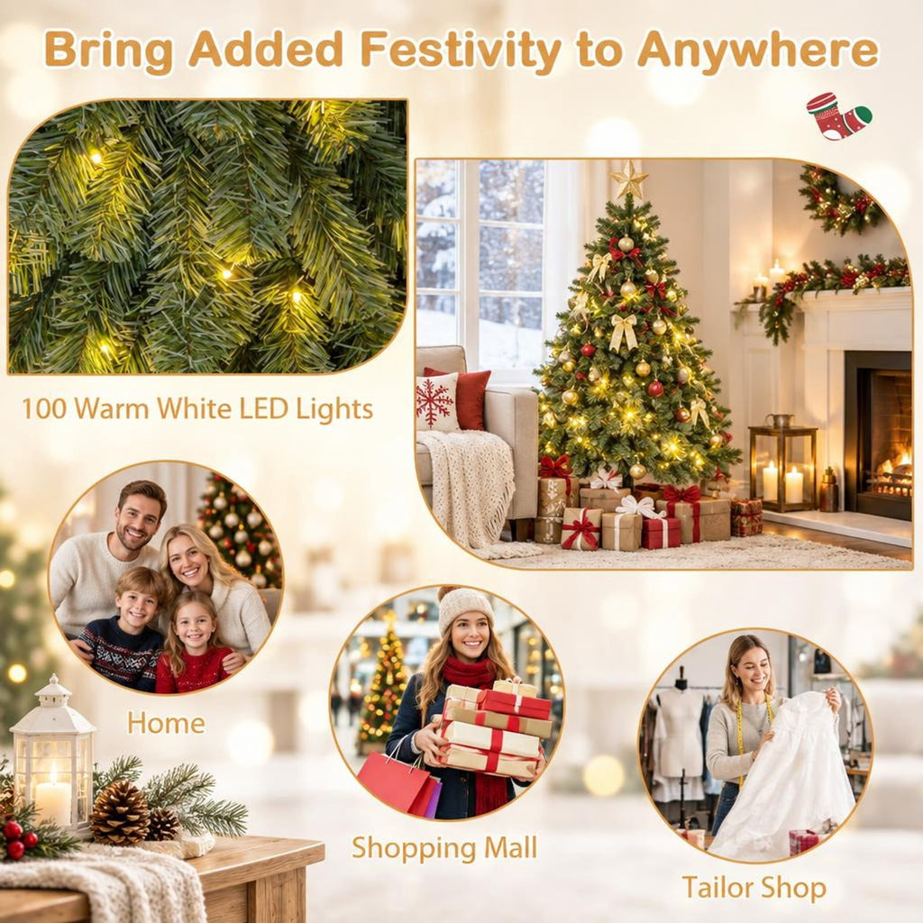 Airfind 5 FT Pre-lit Mannequin Artificial Christmas Tree Dress Form Xmas Tree, PVC Metal Tree Height 5 ft Tree Width 2.7 ft Frame, Green Red