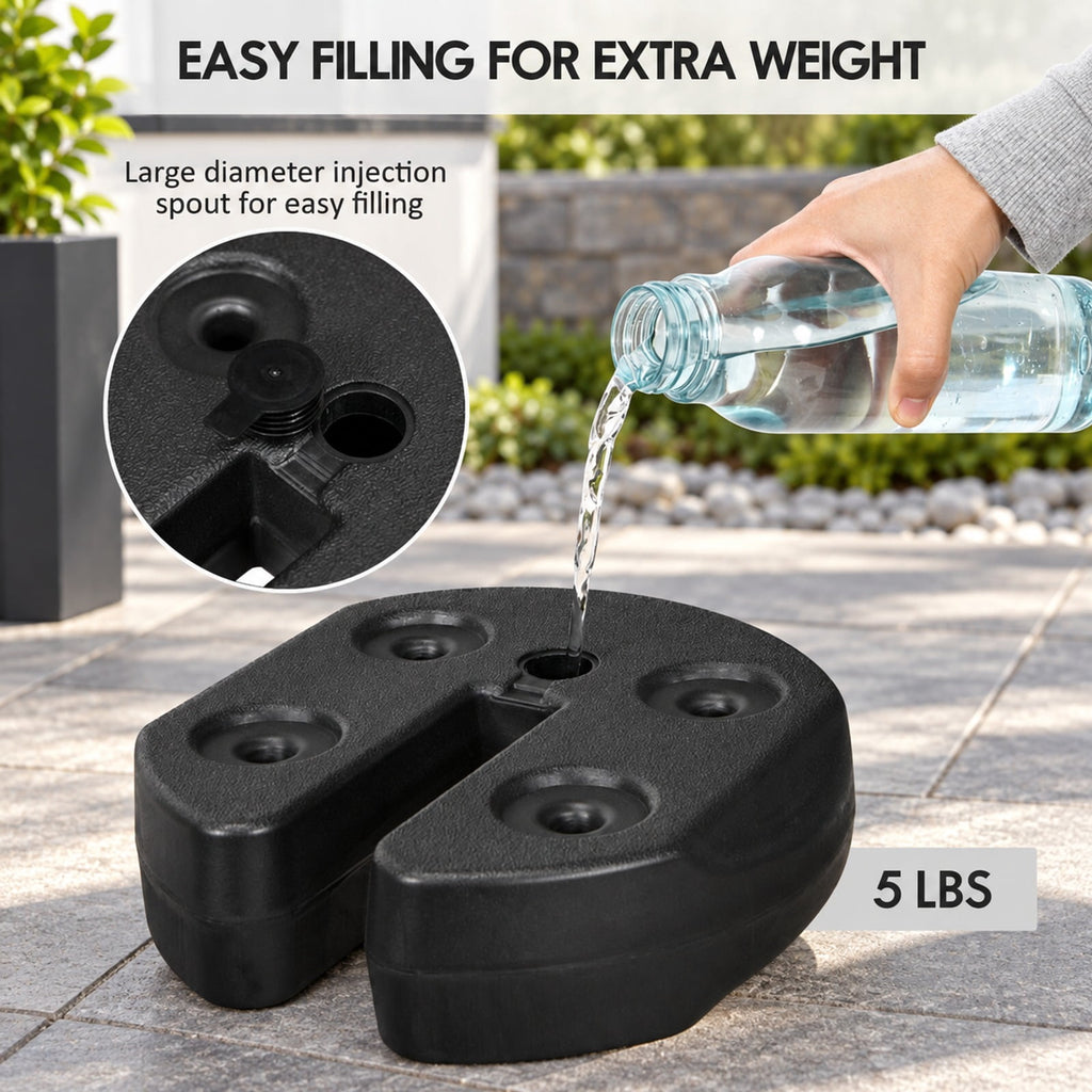 Airfind Set of 6 Canopy Weights 30lbs Weight Plate Kit with No, PE Frame, 9.5x 9.5x 2.75 Footprint, Black