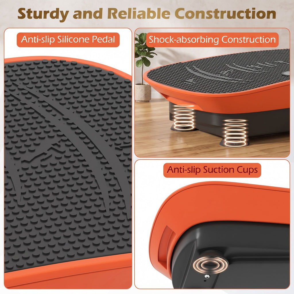 Airfind Vibration Plate Exercise Machine for Weight Loss and Lymphatic Drainage, 10 Speed Whole Body Vibration Platform with LED Display and Hands-Free Remote, Orange