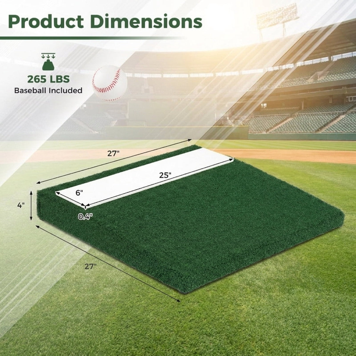 Airfind Portable Pitching Mound with EVA Plate, Synthetic Turf and Carry Handle for Backyard Practice