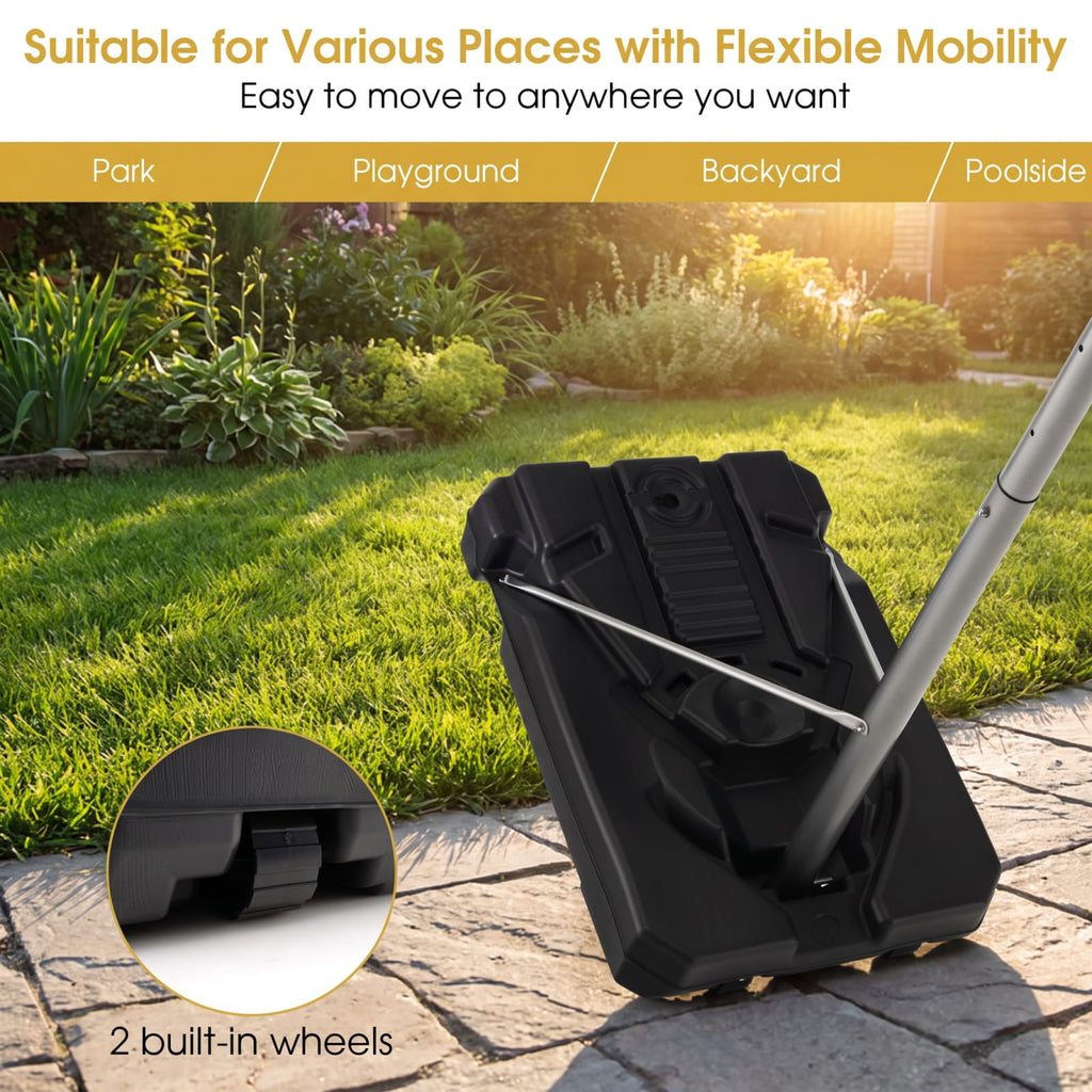 Airfind Portable Basketball Hoop with 5.4 to 6.6 Foot Adjustable Height 50 Inch Shatterproof Backboard and Fillable Base for Backyard Poolside, Black
