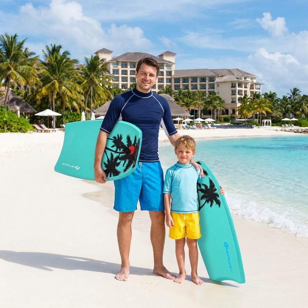Airfind 41 Inch XPE Bodyboard for Adults ¡ª Soft Deck, EPS Core, HDPE Slick Bottom with Twin Channels, Crescent Tail, Coiled Leash Included (Green)
