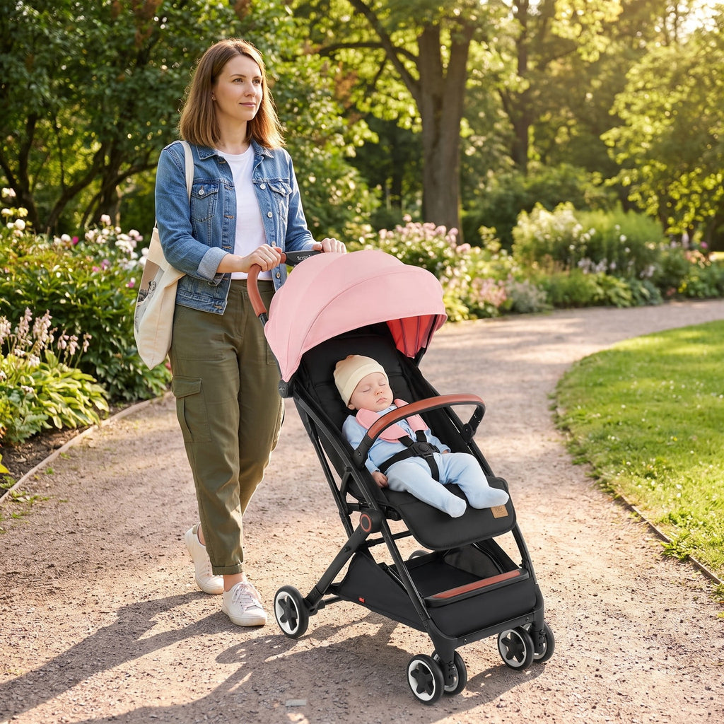 Airfind Lightweight Aluminium Frame Baby Stroller with Net, Aluminium Alloy Iron Fabric Frame, for 0-3 years old, 28.5 x 20.5 x 38 Footprint