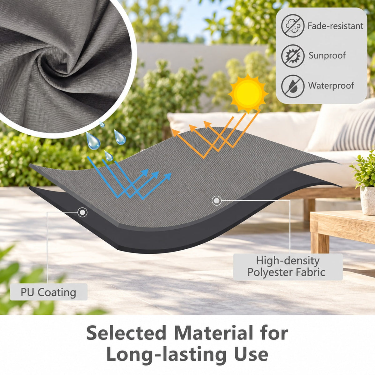 Airfind Patio Furniture Covers Waterproof Outdoor Conversation Covers for 3 Pieces Bistro Set, Polyester PU Frame, 32 x 30 x 24.5 Footprint, Gray