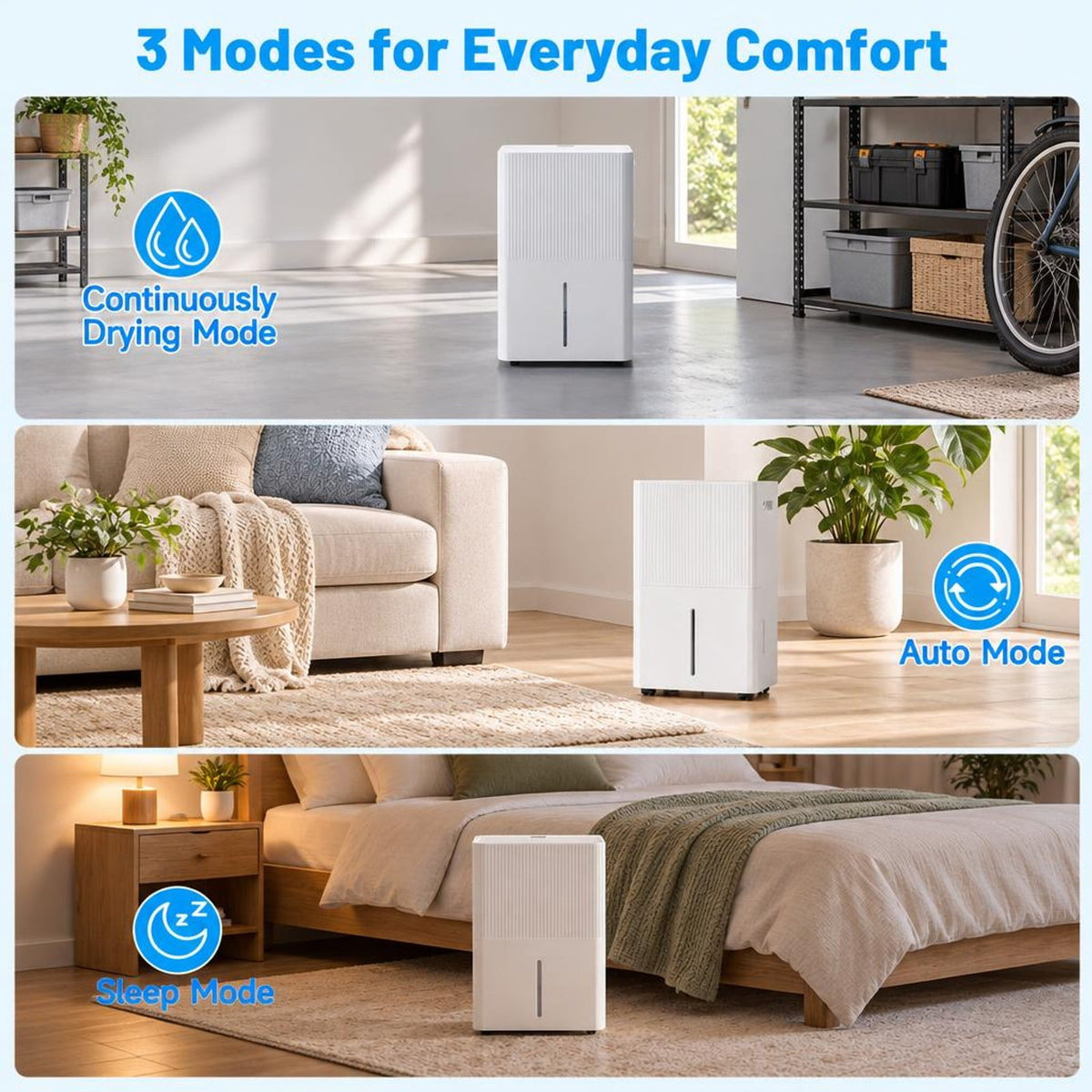 Airfind 3 Modes Dehumidifier with Drain Hose and LED Display for 6500 Sq. Ft. Home, ABS Copper, 15 Inch x 11 Inch x 24 Inch (L x W x H) Rated, Unspecified