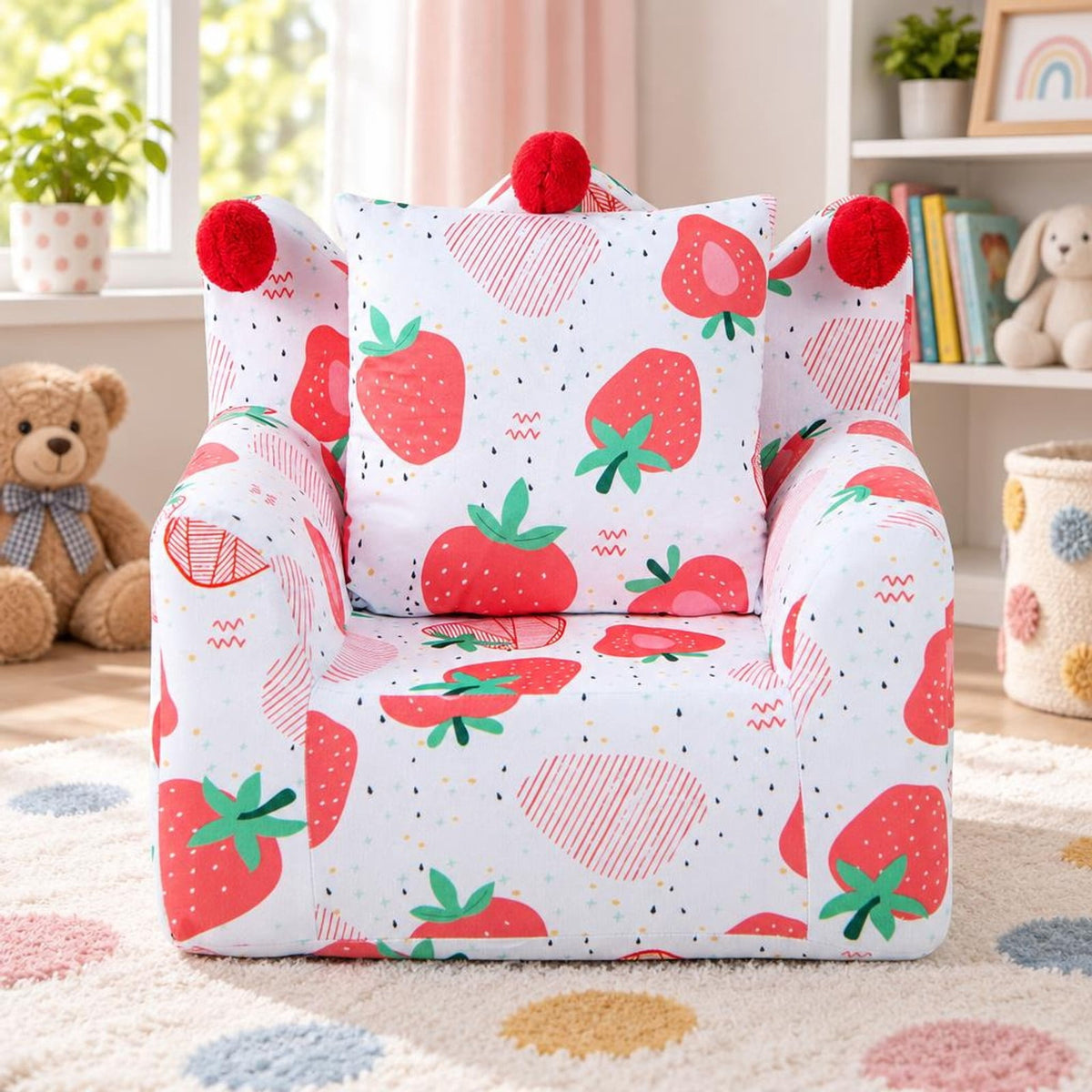 Airfind High-density Padding Kids Sofa with Armrest and Extra Pilow, 110 lbs Capacity, Ultra-Soft Velvet Sponge Frame, 23 x 18 x 22 Footprint