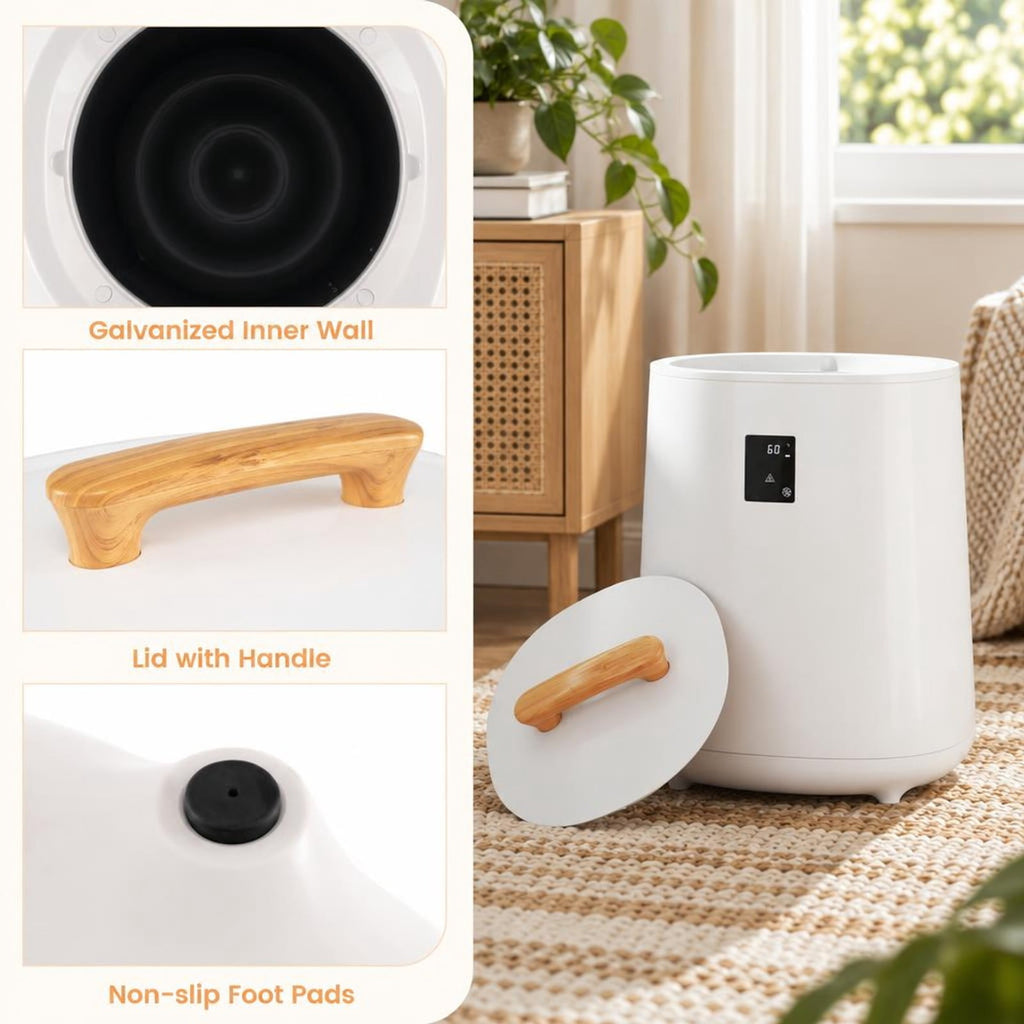 Airfind 18L Large Towel Warmer with LED Display and Auto Shut off, Plastic Frame, 14in x 14in x 20in Footprint, White