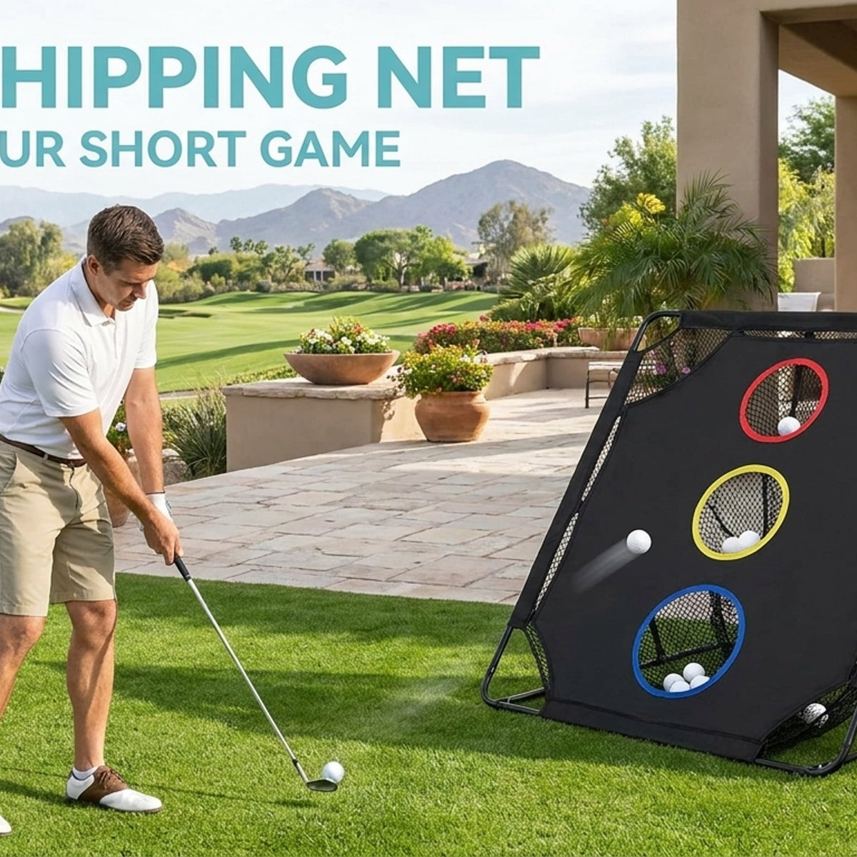Airfind Golf Hitting Net for Backyard Driving with Pop-Up Frame and Target Zone plus Ground Stakes and Carry Bag for Indoor Outdoor Practice, Black