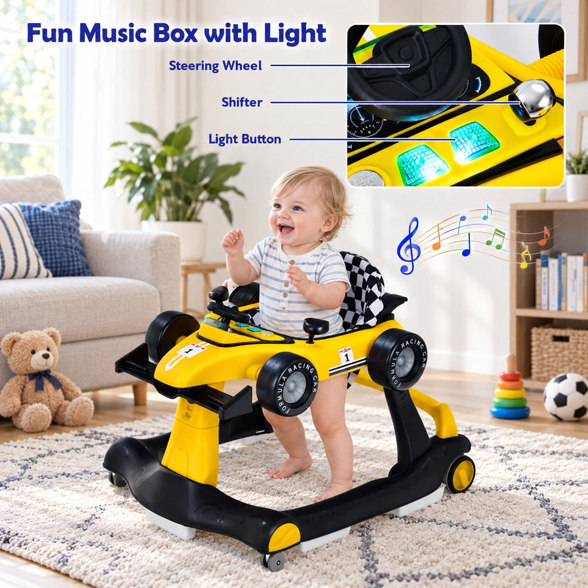 Airfind 4-in-1 Foldable Activity Push Walker with Adjustable Height, 25 lbs Capacity, PP polyester sponge Frame, 29 x 24 x 20/21/22 Footprint