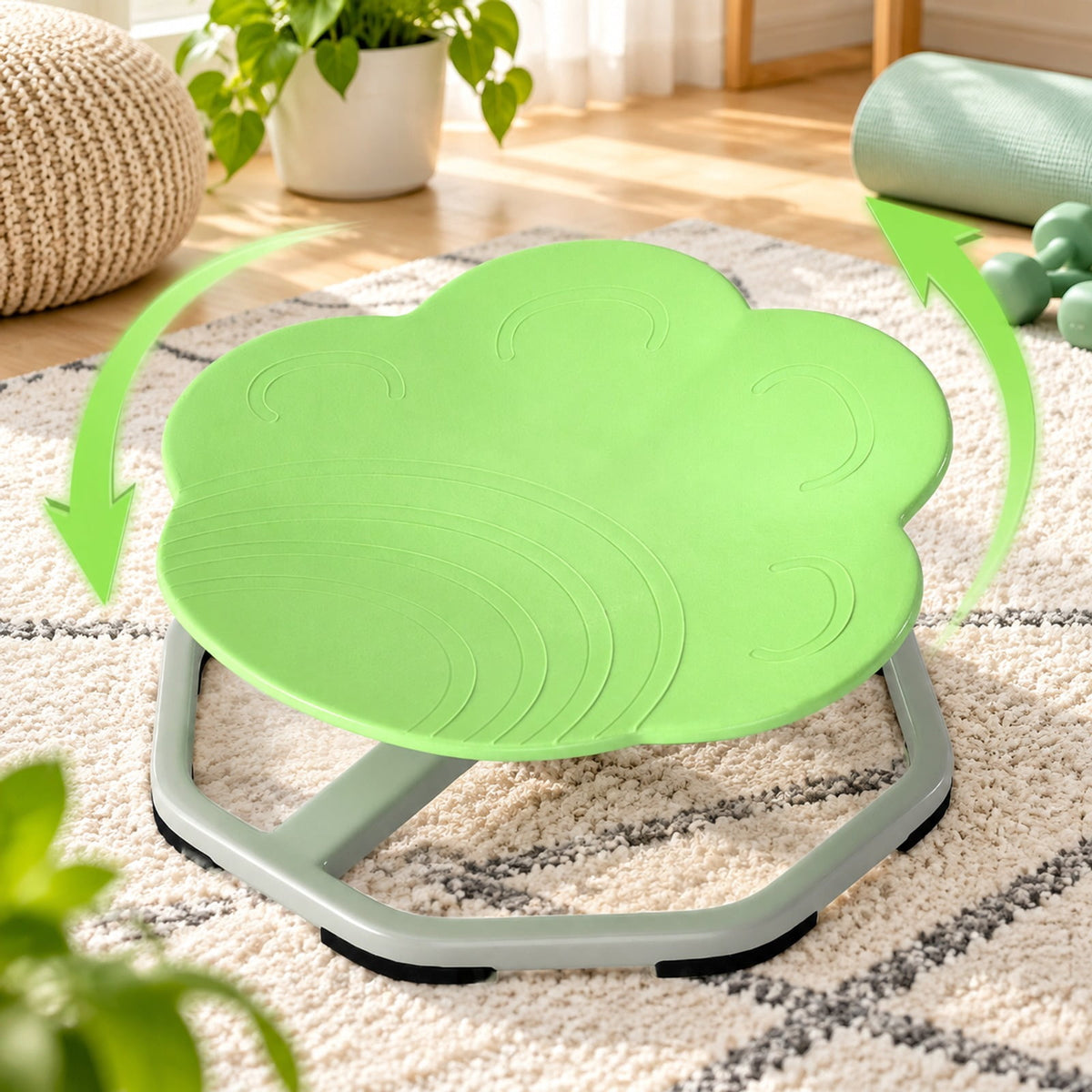 Airfind Kids Sensory Swivel Chair Cat Claw 360° Spinning Chair with Non-Slip Metal Base, 220 lbs Capacity, PP Metal Frame, Green