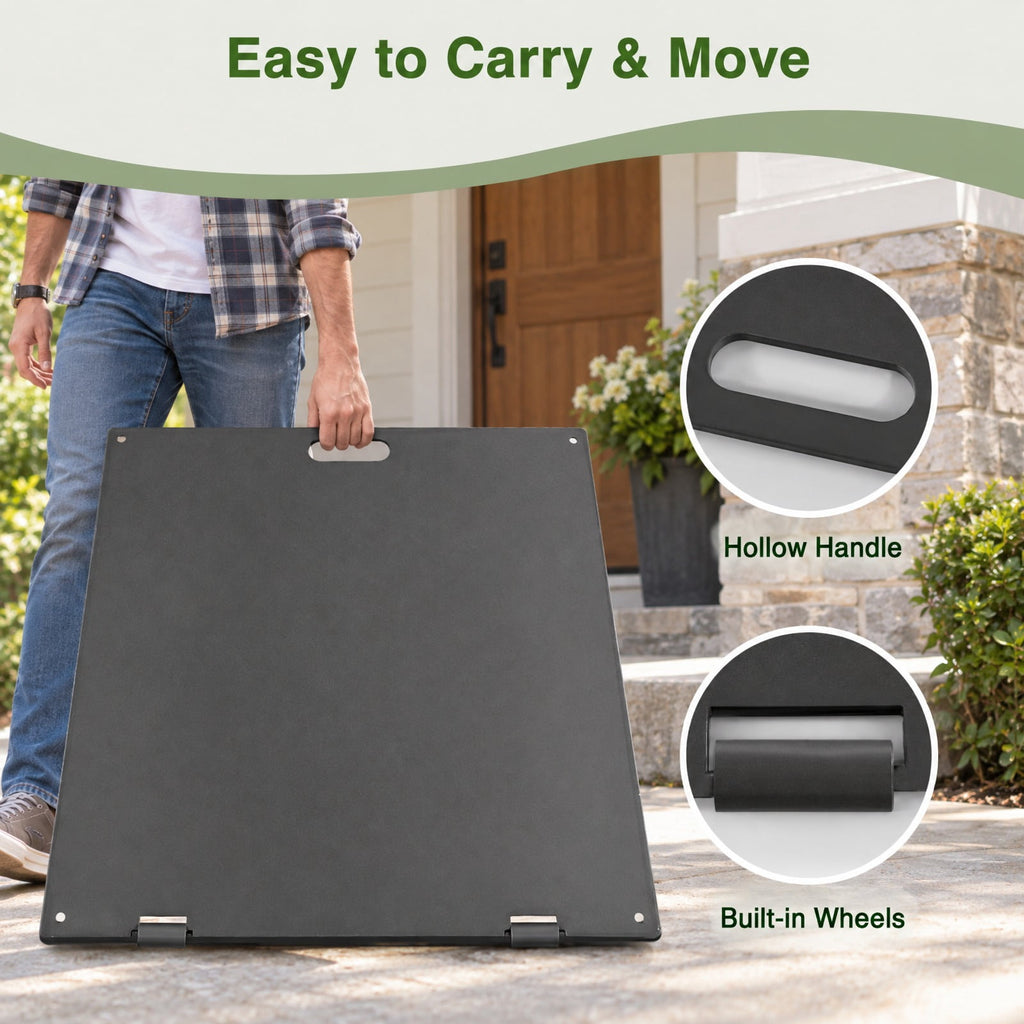 Airfind 24 Inch Square Patio Umbrella Base 50 LBS Weighted, Steel PP Frame, 24 x 24 x 14 (L x W x H) Suitable Footprint, Black