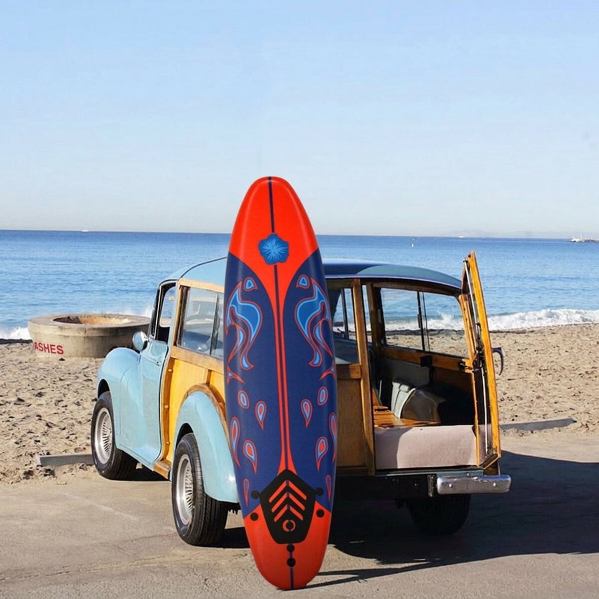Airfind 6FT Foam Surfboard for Beginners, Adults Kids ¡ª 3 Detachable Thruster Fins, EPS Core, HDPE Slick Bottom, Leash Traction Pad Included (Red)