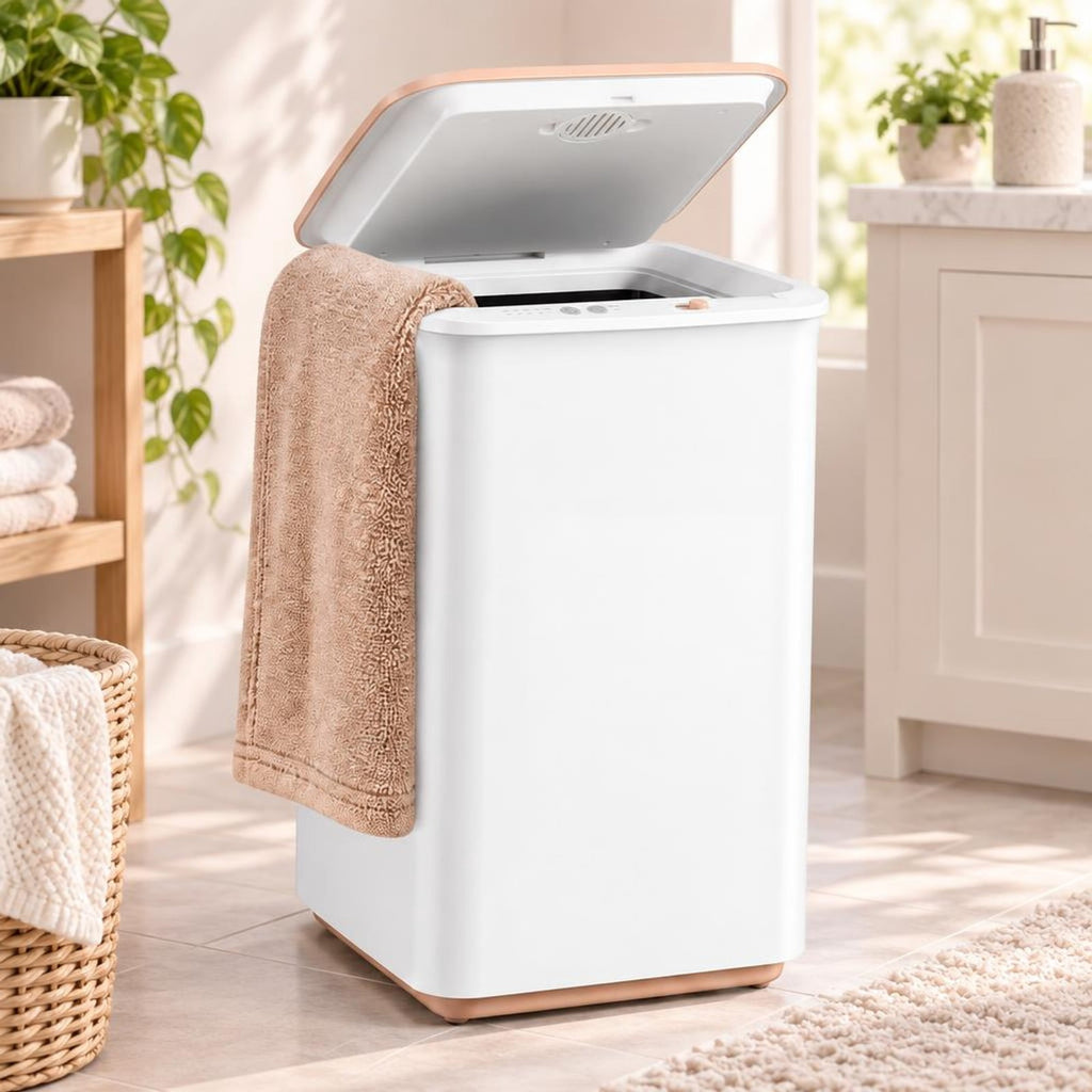 Airfind Heated Towel Warmer with 4 Heat Timer and Auto Shut Off for Oversized Towels, 11.5 Inch x 11 Inch x 18.5 Inch Capacity 20LRated Footprint, White