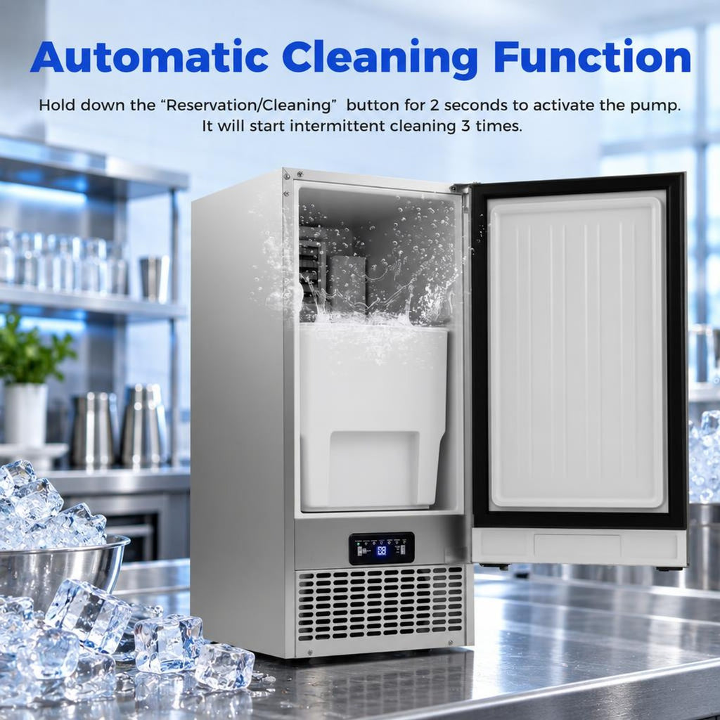 Airfind Commercial Ice Maker with 25 lbs Storage Capacity for Home Bar Cafe, Stainless Steel Galvanized Steel Frame, Silver