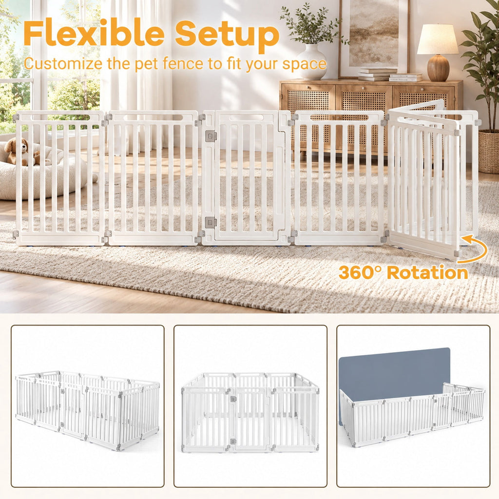 Airfind 31.5 Height Indoor Outdoor Dog Playpen with 12 Panels, White, Suitable for indoor and outdoor use, Ideal for RV camping travel backyard and more