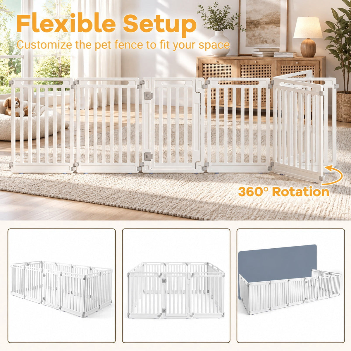 Airfind 31.5 Height Indoor Outdoor Dog Playpen with 12 Panels, White, Suitable for indoor and outdoor use, Ideal for RV camping travel backyard and more