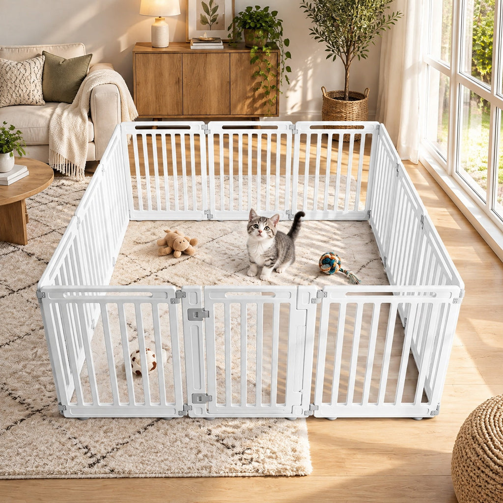 Airfind 31.5 Height Indoor Outdoor Dog Playpen with 12 Panels, White, Suitable for indoor and outdoor use, Ideal for RV camping travel backyard and more