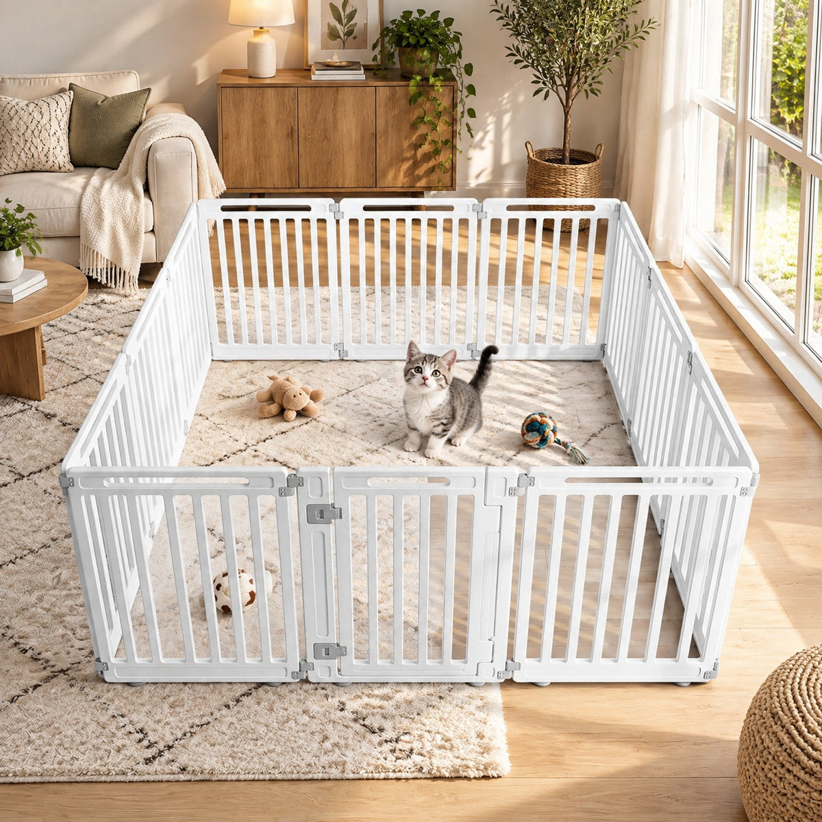 Airfind 31.5 Height Indoor Outdoor Dog Playpen with 12 Panels, White, Suitable for indoor and outdoor use, Ideal for RV camping travel backyard and more