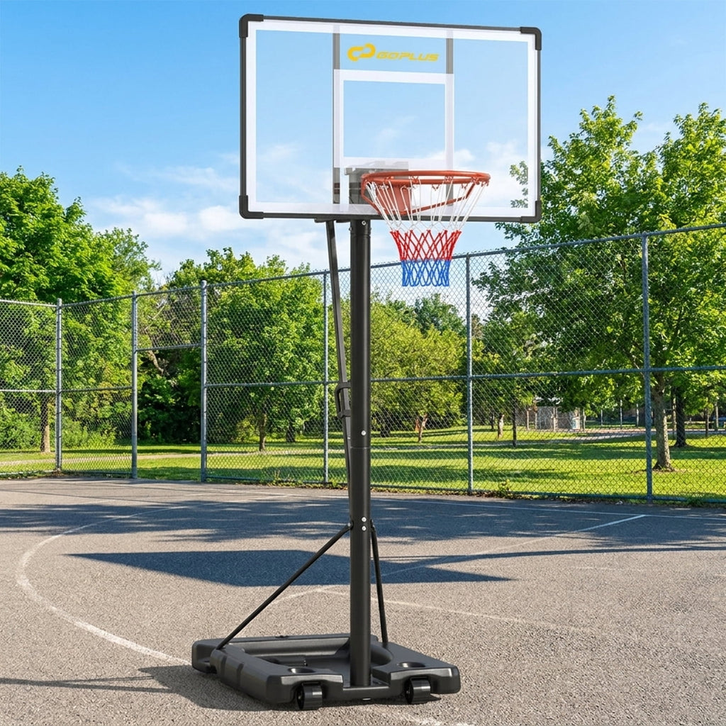 Airfind Portable Basketball Goal (10 ft Range) Stabilizing Base, Black