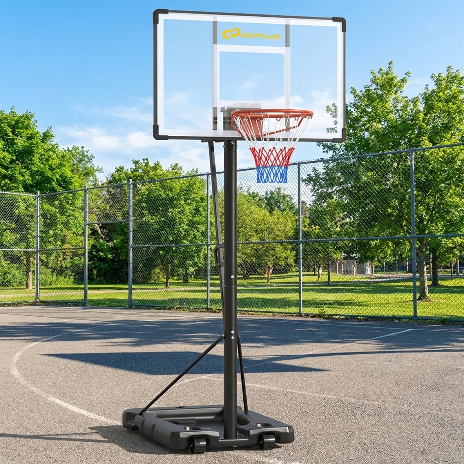 Airfind Portable Basketball Goal (10 ft Range) Stabilizing Base, Black