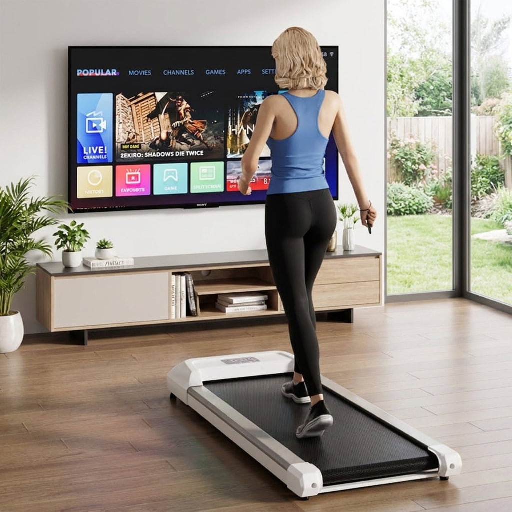 Airfind Walking Pad Treadmill with Incline 2.25 HP Folding Under Desk Treadmill for Home with LED Display and Remote Control and 7-Layer Anti-Slip Belt, Gray