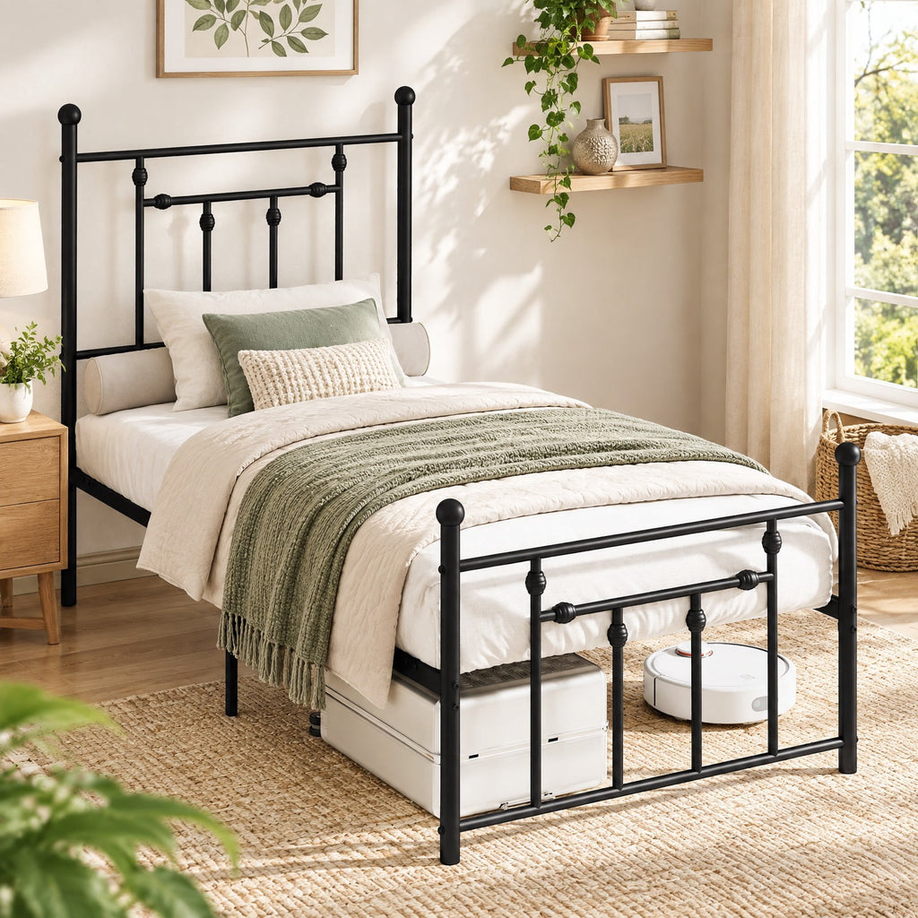 Airfind Full/Queen/Twin Size Heavy-duty Metal Bed Frame with Headboard, 660 lbs Capacity, Metal Frame, 78 x 40 x 50 Footprint, Black