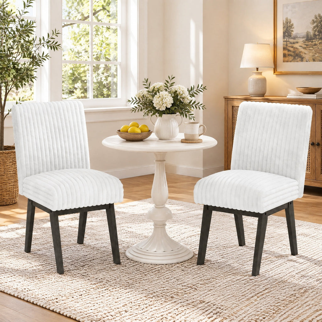 Airfind Dining Chairs Set of 4 Fabric Upholstered Kitchen Chairs with Padded Seat and Rubber Wood Legs, 400 lbs Capacity, 18 x 26 x 36 Footprint