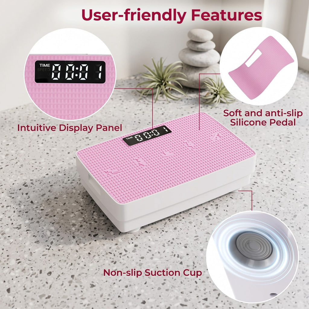 Airfind Vibration Plate Exercise Machine with Gravity Sensor and Wireless Remote, 10-Speed Whole Body Vibration Platform for Home Gym Fitness Weight Loss Toning, Pink