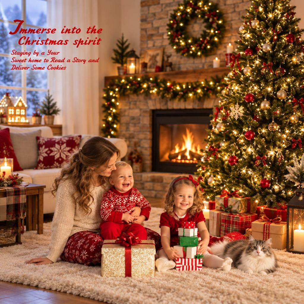 Airfind Artificial Premium Hinged Christmas Tree-9 Feet, PVC Frame, 0.9in x 1.6in x 2in Footprint, Green Adapter: UL-certified