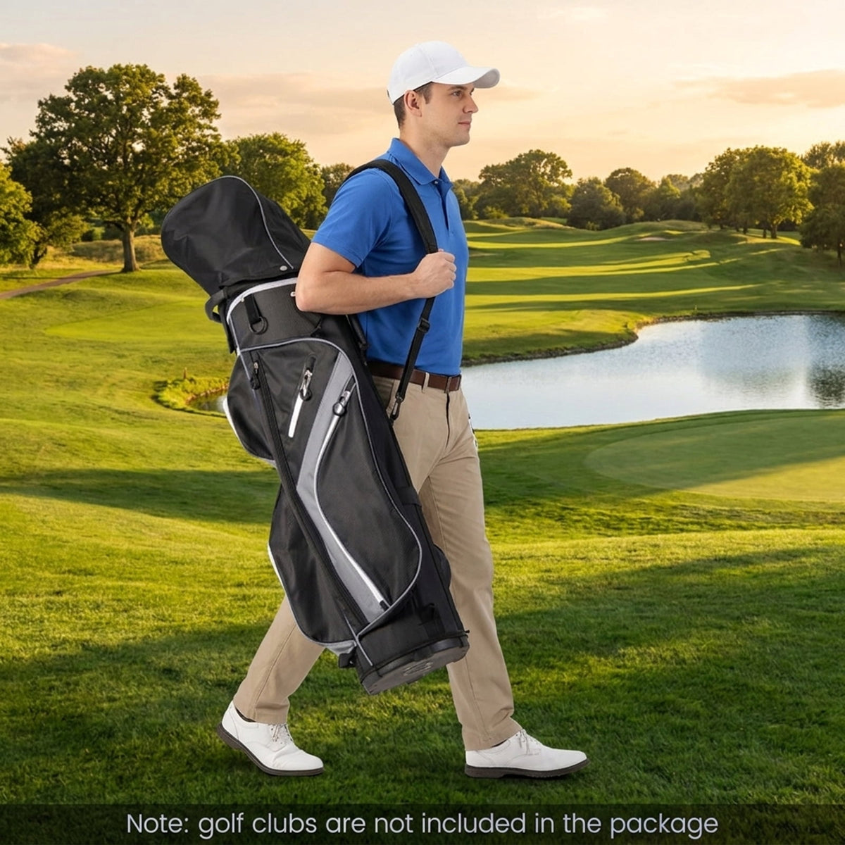 Airfind 14-Way Cart Bag with Rain Hood, Towel Ring and 9 Zippered Pockets, Gray