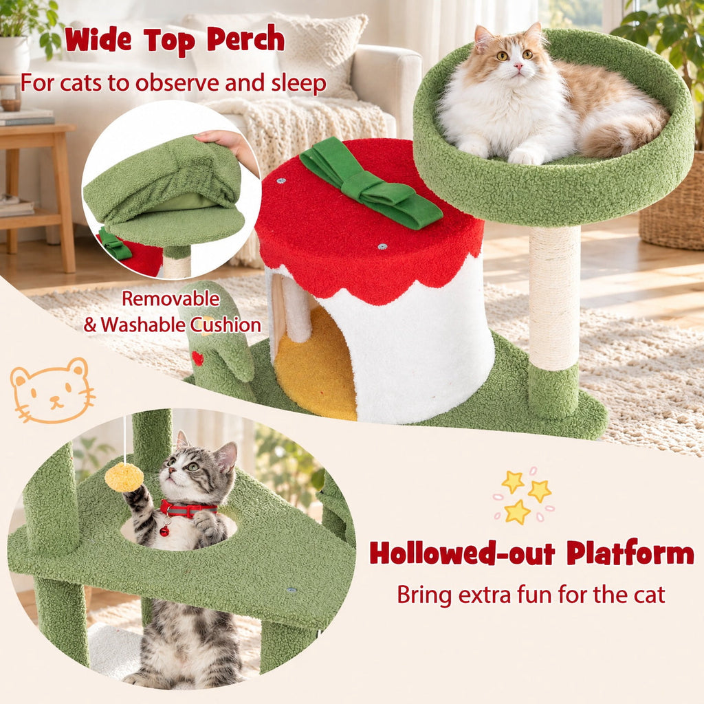 Airfind 61 Inches Cute Christmas Cat Tree with Sisal Scratching Posts and 2 Condos, 22 lbsNet Weight 42.5 lbsBox Qty1(May vary by batch) Capacity