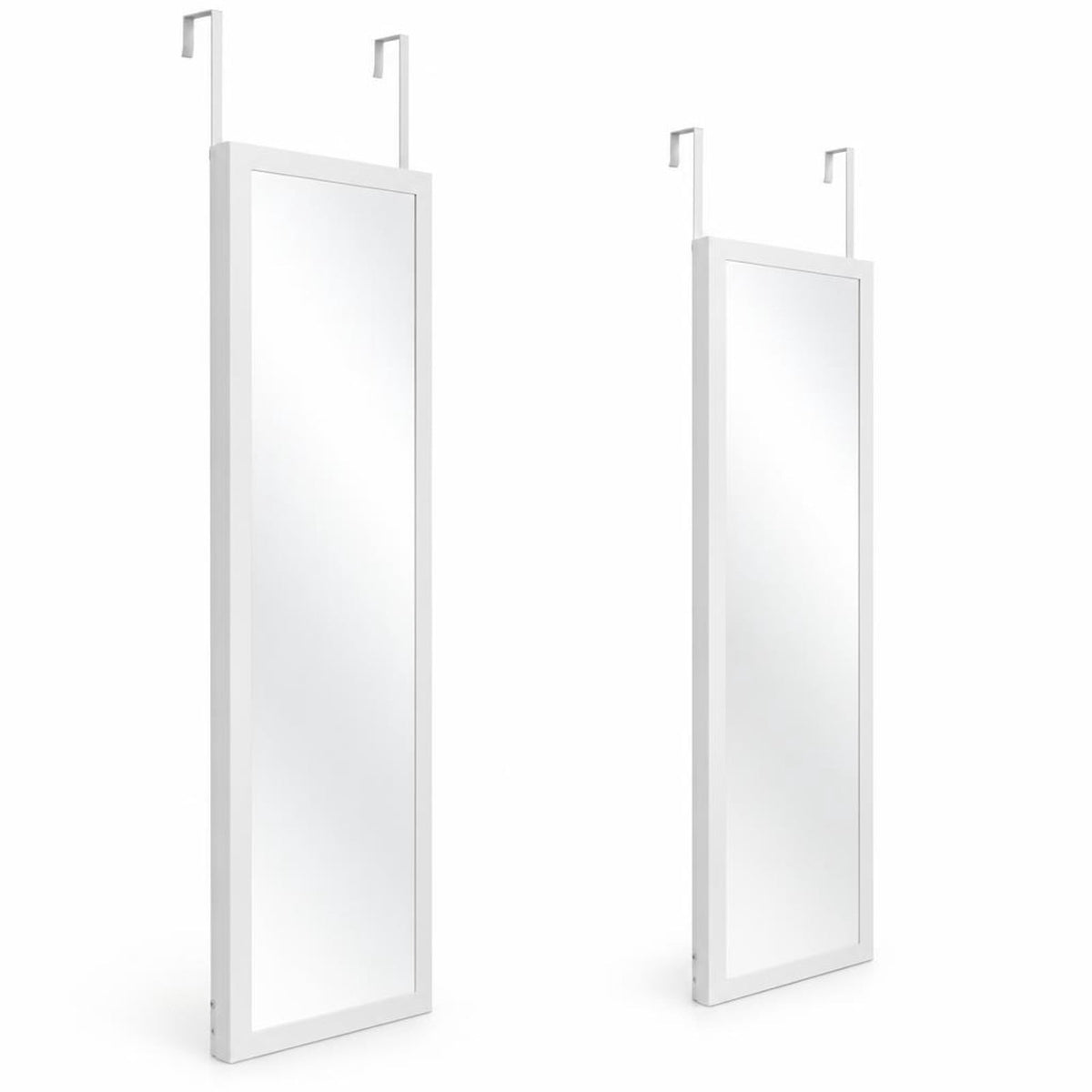 Airfind 43 x 15 Inch Wall Mounted Frameless Full Length Mirror, Glass Frame, 43 Inch x 15 Inch Footprint, Silvery
