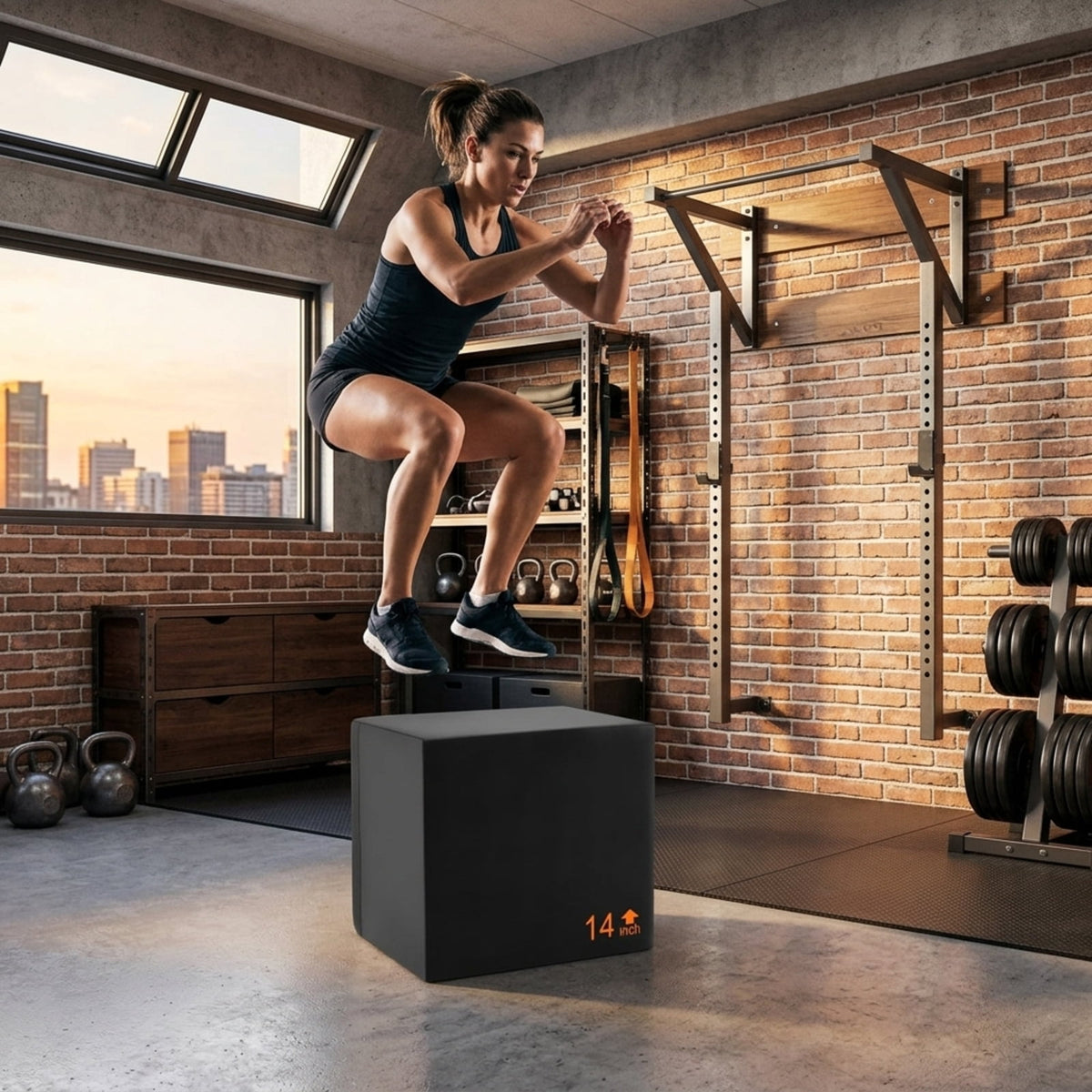 Airfind 3 in 1 Foam Plyometric Box with 3 Adjustable Heights and Non Slip PU Cover for Home Gym Jump Training and Plyo Box Workouts, Black