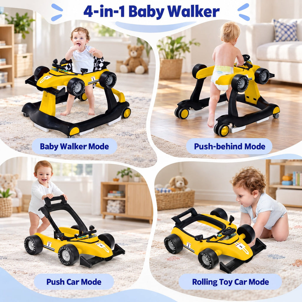 Airfind 4-in-1 Foldable Activity Push Walker with Adjustable Height, 25 lbs Capacity, PP polyester sponge Frame, 29 x 24 x 20/21/22 Footprint