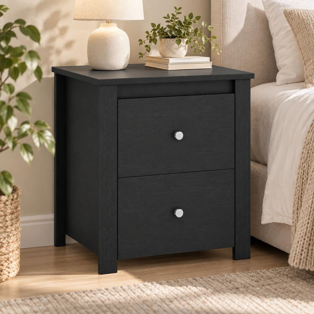 Airfind Nightstand with 2 Drawers Storage for Bedroom Living Room Small Spaces, 66 lbs Capacity, Engineered Wood Metal Frame, White