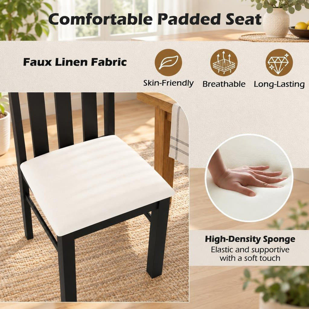 Airfind Dining Chairs Set of 2 High Back Dining Room Chairs with Padded Seat and Rubber Wood Frame, 330 lbs Capacity, 19.5 Inch x 17.5 Inch x 38 Inch Footprint