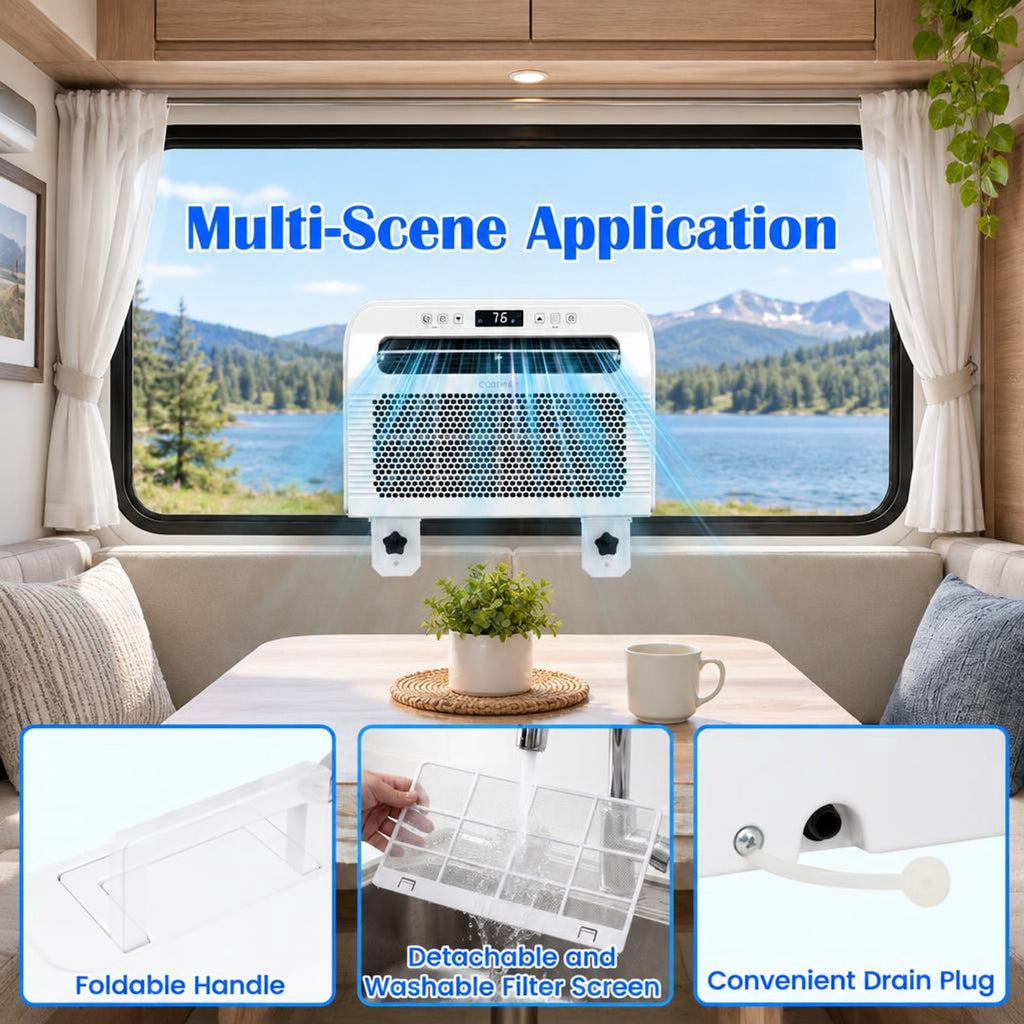 Airfind 6500 BTU Window AC Unit with WiFi APP Voice Control 24H Timer and Quiet Operation, ABS PSA Frame, 17 x 7 x 14 Footprint, White