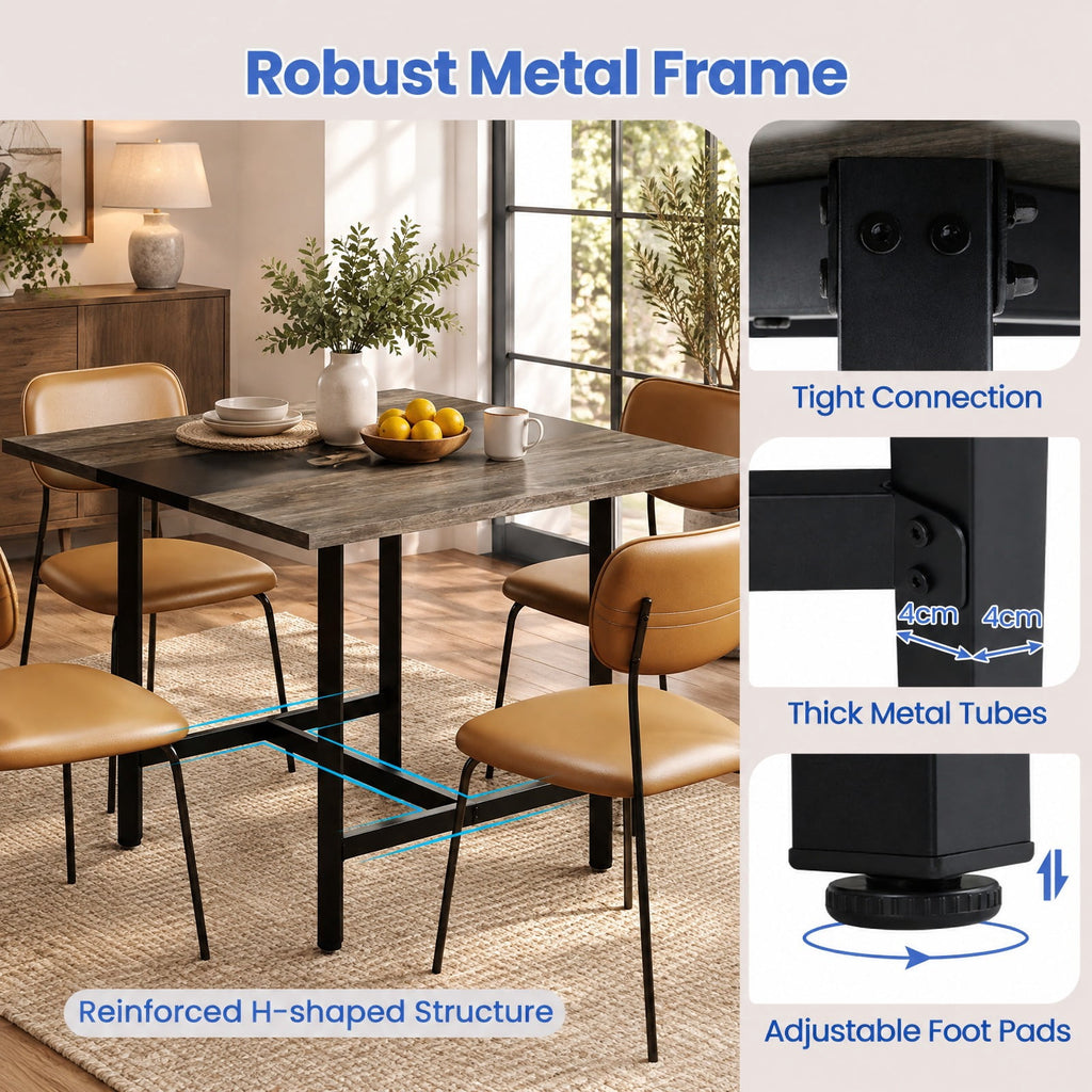 Airfind 39.5 Inches Square Conference Table Meeting Room Table with Thickened Tabletop, 200 lbs Capacity, Engineered Wood Metal Frame, Gray